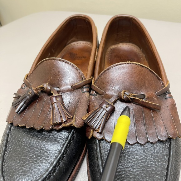Allen Edmonds Nashua Loafers Men 11.5 D Black Brown Pebble Kiltie Tassel Leather main image 8